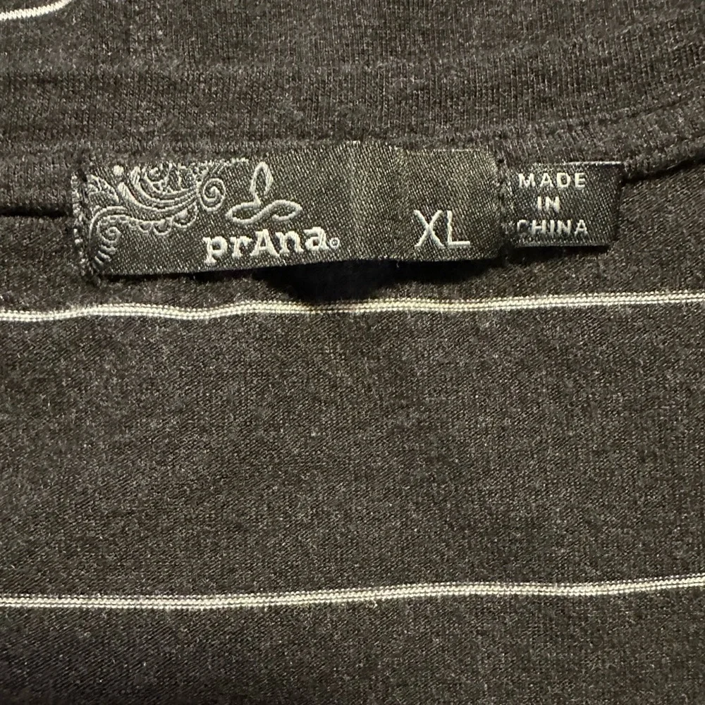 Prana Charcoal Striped Short Sleeve Tee - Picture 9 of 9